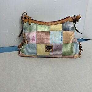 Dooney & Bourke Pastel patchwork Canvas hobo.